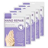 5 Pairs Hands Moisturizing Gloves, Hand Skin Repair Renew Mask Infused Collagen, Vitamins + Natural Plant Extracts for Dry, Aging, Cracked Hands (5 Pairs Hand mask)