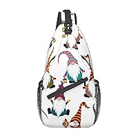 Sling Bag White Daisy Print Sling Backpack Crossbody Chest Bag Daypack For Hiking Travel