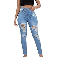 Slimming Flared Jeans for Women Trendy Ripped Shaping Wide Leg Bell Bottom Denim Pants Stretch Curvy Skinny Trouser