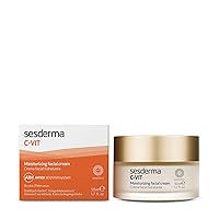 Sesderma C-VIT Moisturizing Facial Cream Vitamin C Antioxidant for Dry Skin Luminosity Radiance, 1.7 Fl Oz