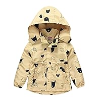 Winter Coats Boys 8 Toddler Kids Boys Casual Zip Up Cartoon Prints Jacket Coat Long Sleeve Hooded Boys Snow Board