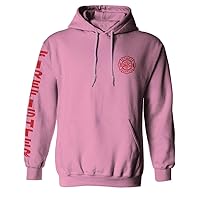 VICES AND VIRTUES America Support Thin Red Line Fonts Firefighter Seal Hoodie