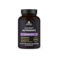 Vitamin B12 Supplement, Supports Energy Metabolism and Nervous System Health, Adaptogenic Herbs, Enzyme Activated, Paleo & Keto Friendly, 30 Capsules