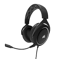 Corsair HS60 – 7.1 Virtual Surround Sound PC Gaming Headset w/USB DAC - Discord Certified Headphones – compatible with Xbox One, PS4, and Nintendo Switch – White, 3.5mm + USB 7.1