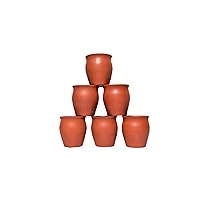 Atulayam Wellness Store Clay Tea Set Storage Classic Traditional Indian Chai Tea Cup Milk Drinking Water Juice