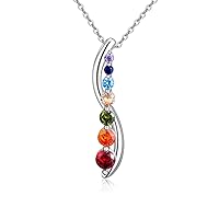 925 Sterling Silver Chakra Necklace Tree of Life Pendant Chakra Necklaces Healing Crystals Pendant Jewelry Gifts for Women