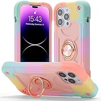 Case for iPhone 12 Mini,Rotate Ring Kickstand,Military Grade Drop Protection Rugged Heavy Duty 3 in 1 Protective Women Girl Phone Case for iPhone 12 Mini,5.4 inch 2020 (CS Pink)