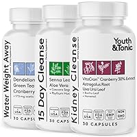 Total Body Cleanse Detox for Women & Men to Flush Out Residual Waste & Excess Water Weight | Colon Kidney Urinary Tract & Fluid Loss Support | Diuretic Pills for Belly Bloat & Swelling to Feel Lighter