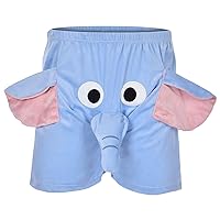 Loose Long Shorts for Women Summer Women's Home Fun Shorts Elephant Plays Strange Nightwear Shorts with Loop P