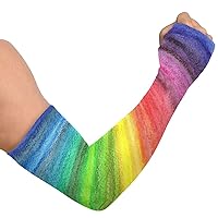 Hand Drawn Rainbow Arm Sleeves to Cover arms for women men Anti-Slip Sun Protection Arm Sleeves for Women Men Bike Hiking Golf Cycle Baseball Sports