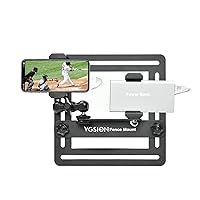 Cell Phone Fence Mount for iPhone Baseball Camera Fence Mount for GoPro Hero 12/11/10 Angle Adjustable Support Power Bank for Tennis Baseball Games Shooting