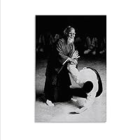 O Sensei Ueshiba Japanese Martial Artist Aikido Founder Quote Portrait Vintage Art Poster (7) Canvas Poster Wall Art Decor Print Picture Paintings for Living Room Bedroom Decoration Unframe-style 08x1