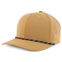Trendy Apparel Shop 6 Panel Mid Profile Hybrid Perforated Cap with Rope