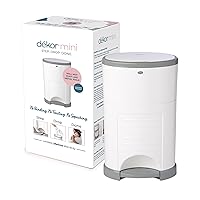 Diaper Dekor Mini Hands-Free Diaper Pail | White | Easiest to Use | Just Step – Drop – Done | Doesn’t Absorb Odors | 20 Second Bag Change | Most Economical Refill System