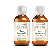 Pure Soybean Oil (Glycine max) Cold Pressed (Pack of Two)100ml X 2 (6.76 oz)