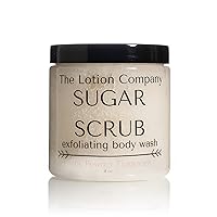 The Lotion Company Sugar Scrub Exfoliating Body Wash, Paraben Free, Cruelty Free, Made in USA, Bath and Shower Exfoliator, Baby Powder Fragrance Scent