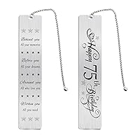 Happy 75th Birthday Gifts for Women Men, 75 Year Old Birthday Bookmark Gift for Her Him, 75 Birthday Presents Decorations