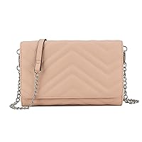 AOSSTA Women's Small Shoulder Bags Clutch Bag Evening Bags Faux Leather Multi Compartment Pockets with Chain