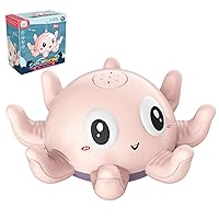 Baby Bath Toy Cute Octopus Bath Toy Water Sprinkler with Lights and Music Waterproof Light Up Bath Toys Battery Powered Automatic Spray Water Bathtub Toys Type 2, Toddler Bath Toys
