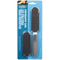 ForPro Professional Collection Stainless Steel Pedi File Kit - 100% Sanitizable Pedicure File for Heels and Feet - Includes Six Black 80 Grit and Six White 180 Grit Refill Strips- 8.5
