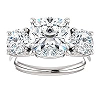 Siyaa Gems 7 TCW Cushion Infinity Accent Engagement Ring Wedding Eternity Band Vintage Solitaire Silver Jewelry Halo Setting Anniversary Praise Ring Gift