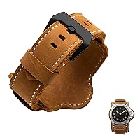 Retro Thick Genuine leather men Wrist watch strap for Panerai PAM380 111 351 Brown Black with mat 20mm 22mm 24mm 26mm