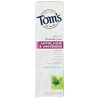 Tom's of Maine Antiplaque Plus Whitening Gel, Spearmint 4.7 oz (Pack of 4)