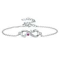 Lydreewam Mother Bracelet for Women, 925 Sterling Silver, Infinity Mum Bracelet for Mother's Day, Birthday, Thanksgiving, Christmas Gifts, Adjustable 16 + 3 cm, Sterling Silver, Cubic Zirconia
