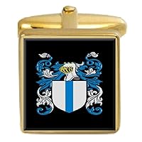 Wotherspoon England Family Crest Coat Of Arms Gold Cufflinks Engraved Box