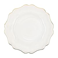 Charge it by Jay Empire Alabaster Charger Plate 13” Decorative Service Plate for Home, Professional Dining, Perfect for Upscale Events, Dinner Parties, Weddings, Catering, 1 Piece, White