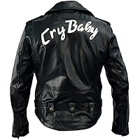 Crybaby Leather Jacket - Johnny Depp Wade Walker Black Brando Leather Motorcycle Jacket