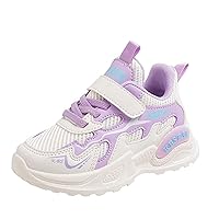 Fashion All Seasons Children Sports Girls Flat Lightweight Mesh Breathable and Comfortable Little Girl Slip on Shoes