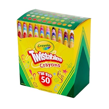 Crayola Mini Twistables Crayons (50 Ct), Kids Back To School Supplies, For Preschool & Kindergarten, Crayons For Toddlers & Kids, Ages 3+