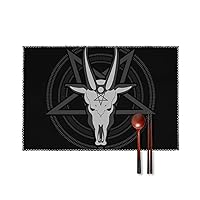 Skull Goat in The Pentagram Placemats Set of 4 Washable Non-Slip Table Mats Heat-Resistant Cloth Placemats for Dining Table