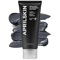 Aprilskin Triple Acids Oil-Absorbing Clay Mask | Vegan, Cruelty-Free, Non-comedogenic | Exfoliating, oil controlling & pore-tightening with 3% AHA+PHA+BHA | Oily, Sensitive, Acne-Prone Skin