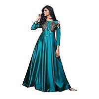 Stylish Woman Designer Embroidered Anarkali Gown Girlish Party Flariy Frock 7650