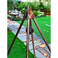 New Deluxe Copper Lite Duty Nubian 3 Feet Meditation Pyramid (Portable) with Shree Vishnu Conch with Crystal Filled Option (Shungite Crystal)