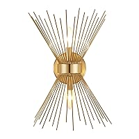 1 Pack Wall Sconces, Gold Bathroom Light Fixtures, Mid-Century Modern Sconces Wall Lighting, Sunburst Wall Sconce, Gold Vanity Light for Bathroom, Bedroom, Stairwell, Fireplace