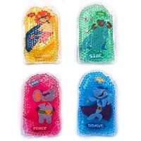Boo Boo Hot Cold Ice Packs for Pain Relief, Lunch Bags Ice Packs, Reusable Gel Ice Pack for Kids Injuries, Fever, Wisdom Teeth, Tired Eyes, Headaches, Gel Bead Wrap (4 Super Animals)
