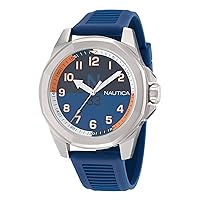 Nautica Men's Blue Wheat PU Fiber Strap Watch (Model: NAPTBS401)