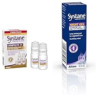 Systane Complete PF Multi-Dose Preservative Free Dry Eye Drops 20ml(Pack of 2 – 10mL Bottles) (Packaging May Vary) & Lubricant Eye Gel, Nighttime, 0.35-Ounces (Package May Vary)