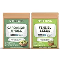 SPICE TRAIN, Cardamom Pods (100g) + Fennel Seeds (397g)