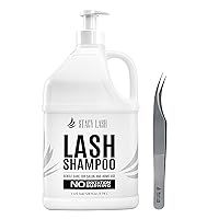 STACY LASH Eyelash Extension Shampoo 1US Gal & STL-1 Isolation Tweezers/Eyelid Foaming Cleanser/Makeup Remover / 50 Aftercare Cards/Precision Stainless Steel Tool/Professional Supplies