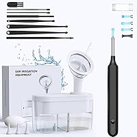 Water Powered Ear Cleaner & Ear Wax Removal Tool Camera, Ear Irrigation Flushing System with Sewage System, Ear Cleaning Kit with 4 Pressure Settings, Earwax Removal Kit for Adults & Kids