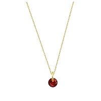 jewellerybox Gold Plated Sterling Silver & 4mm Ruby CZ Necklace - 16-22 Inches