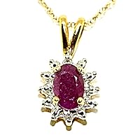 Rylos Necklaces For Women 14K White Gold - July Birthstone Pendant Necklace Ruby 6X4MM Color Stone Gemstone Jewelry For Women Gold Necklace