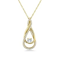 Kobelli Diamond Looping Pendant and Chain 1/4ct TDW in 10k Gold