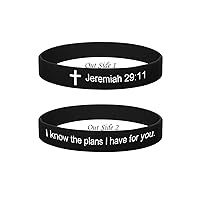 Religious Christian Bible Verse Scripture Motivational Faith Inspirational Bracelet 12MM Silicone Rubber Waterproof Outdoor Sport Band for Unisex,Encouragement Gift Graduation Gift,14 Color