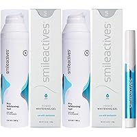 Smileactives His and Hers Teeth Whitening Kit - Large 3.8oz Teeth Whitening Gel for Toothpaste (Pack of 2) + Vanilla Mint Whitening Tooth Paint Pen - for a Bright White Smile in Days!