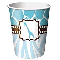 Creative Converting Baby Shower Wild Safari Blue 8 Count Paper Cups, 9-Ounce
